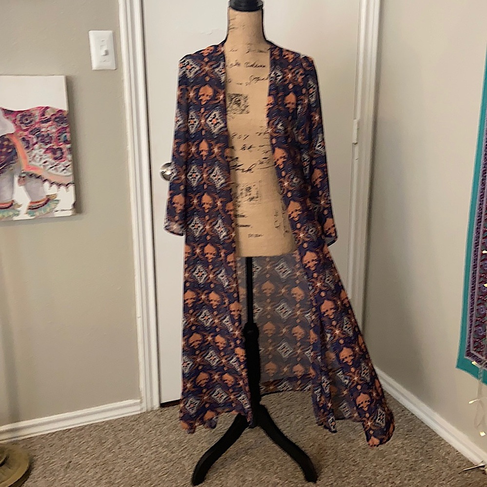 Y2K Rue 21 Extra Long Patterned Kimono XS